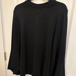 Chico's  Ponte Flare Sleeve Top (Color: Black; Size: (20/22-XXL))